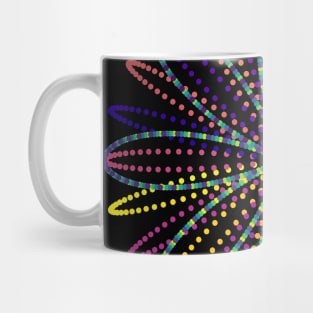 Fireworks Flower | Rainbow Rose Curve Black Mug